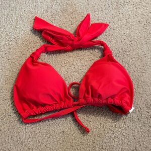 Red Bow-Tie Halter Bikini Top